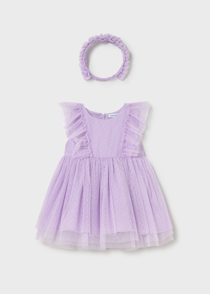 Vestido tule com fita de cabelo