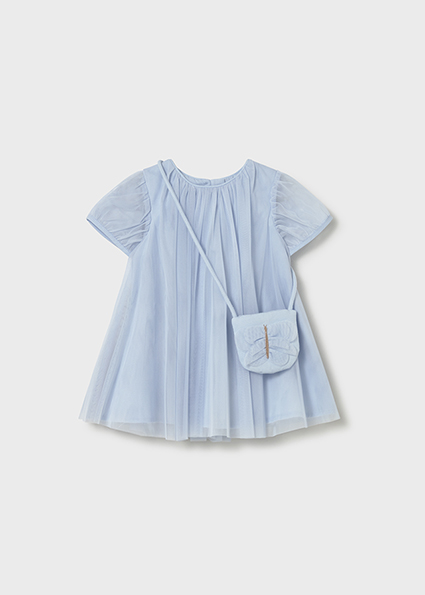 Vestido tule com bolsa