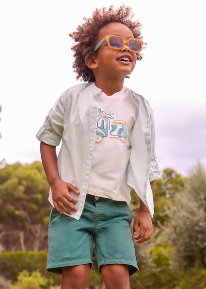Bermuda relaxed fit com linho
