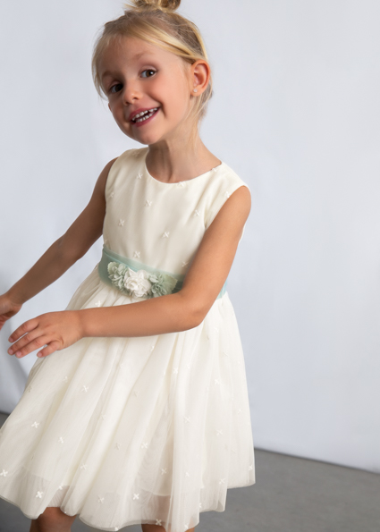 Vestido cerimónia tule bordado menina